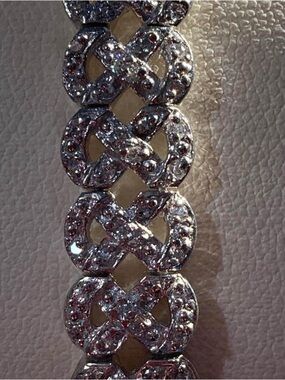 925 sterling silver bracelet infinity link pave lab diamond 7in
